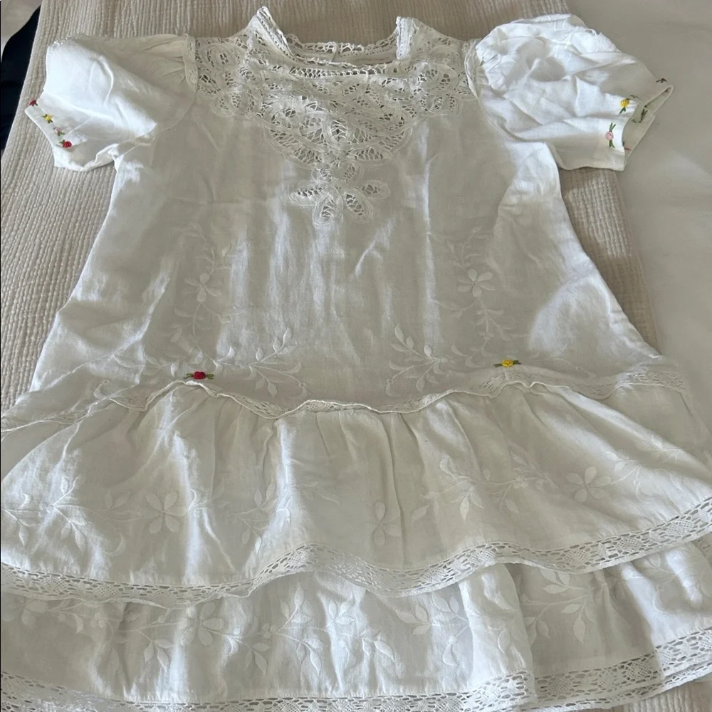 LoveShackFancy White Lace Mini Dress - Picture 4 of 5